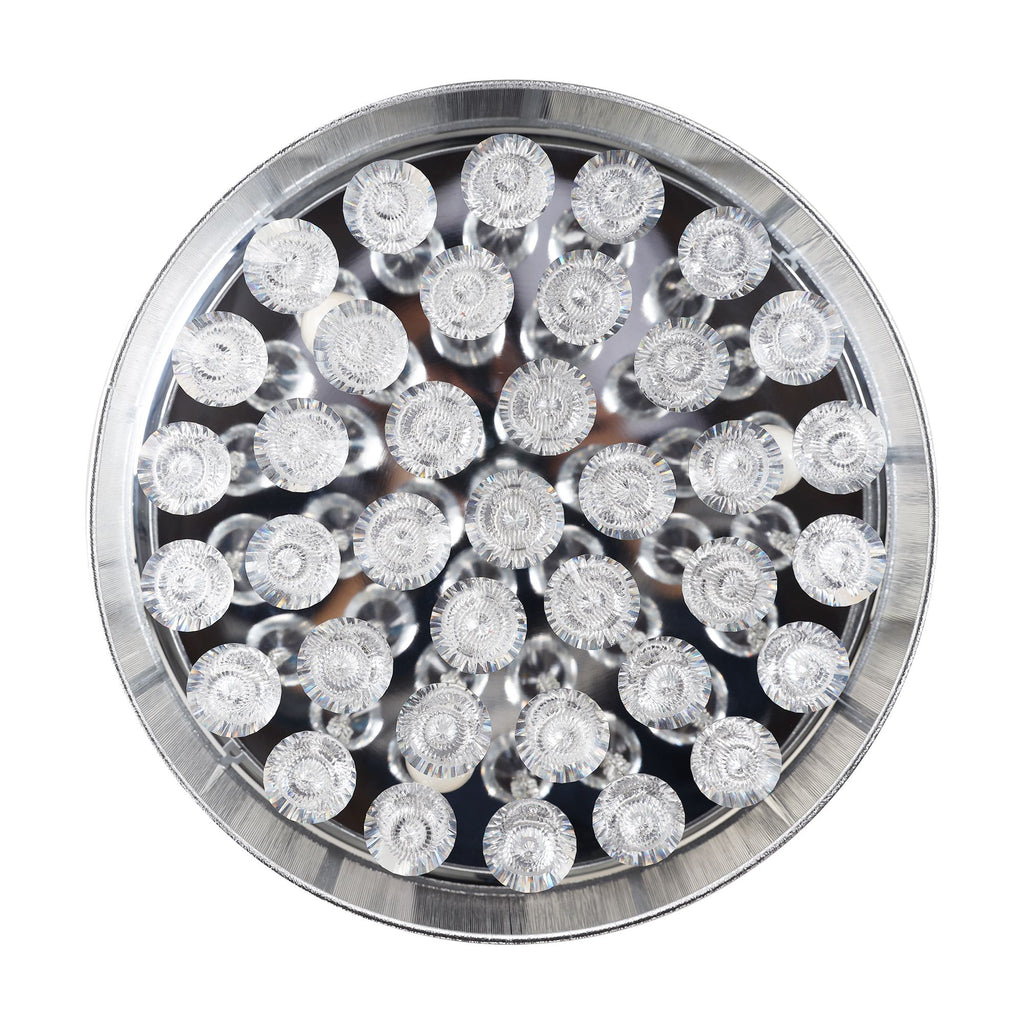 36 Inch Indoor Galvanized Downrod-Mount Retractable Crystal Ceiling Fan Chandelier with Remote & Lampshade