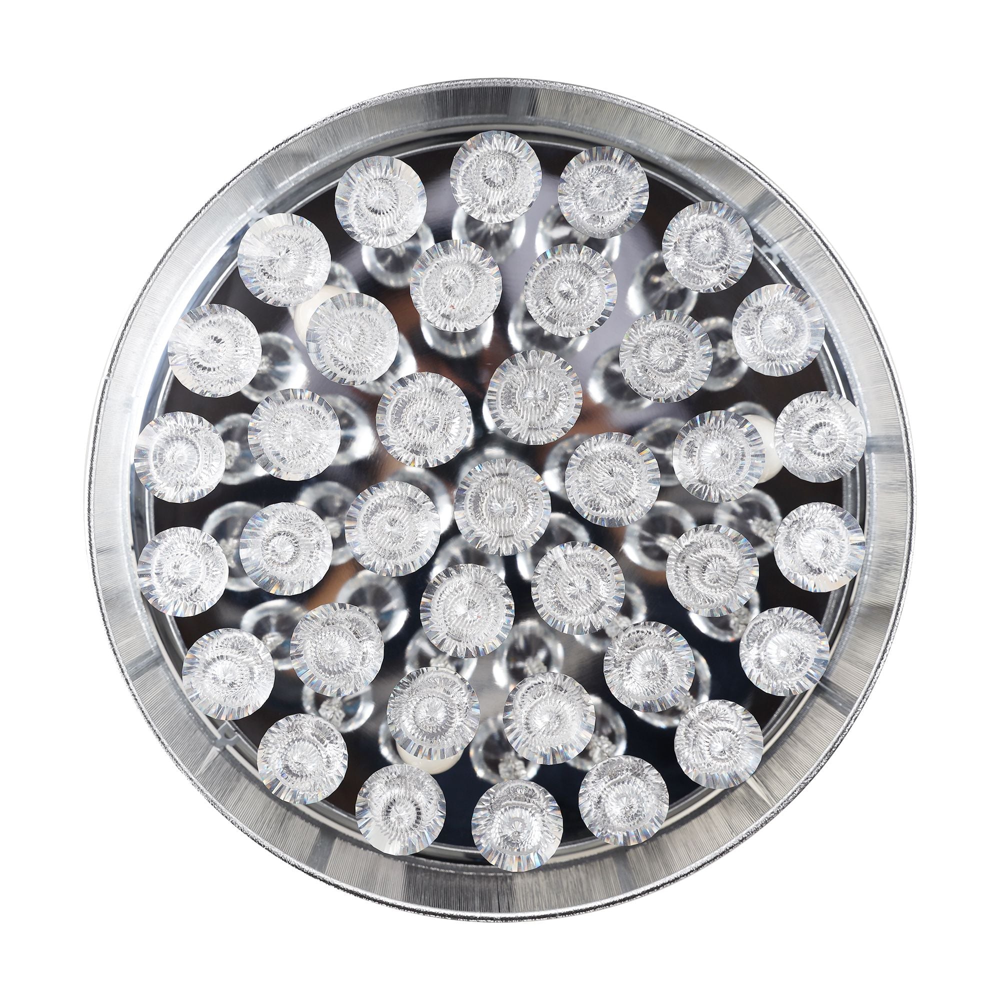 36 Inch Indoor Galvanized Downrod-Mount Retractable Crystal Ceiling Fan Chandelier with Remote & Lampshade