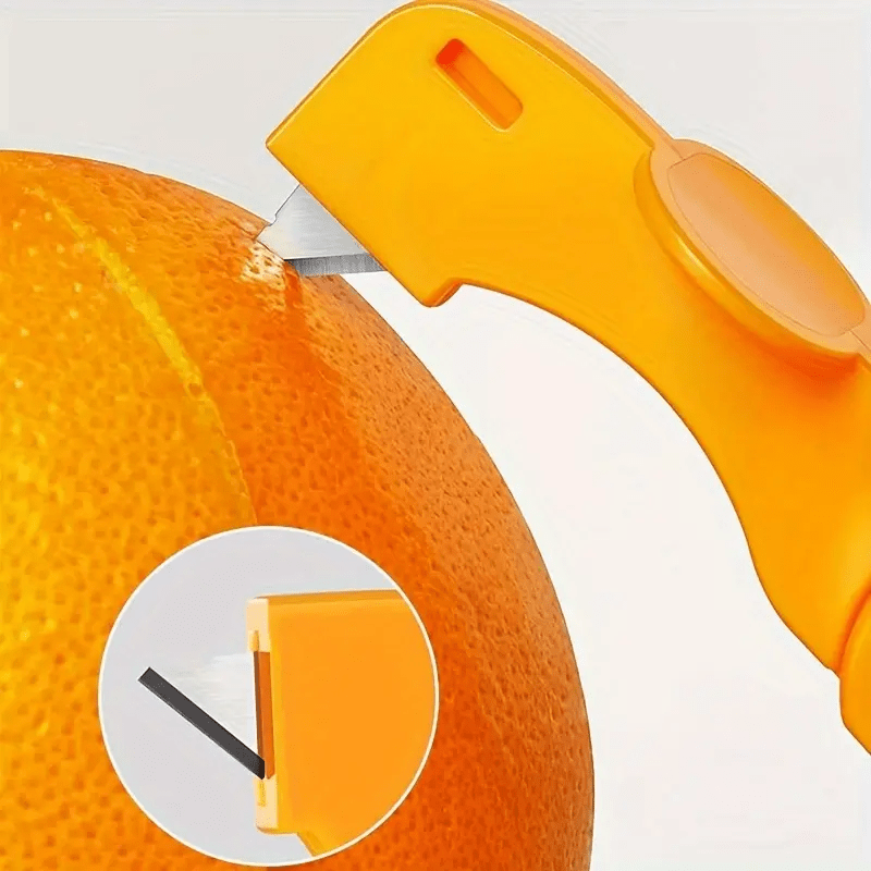 One Orange Peeler - Plastic Orange Peeler, Easy Lemon Peeler, Grapefruit Peeler, Creative Cutting Tool with Foldable Handle, Fruit Peeler, Vegetable & Fruit Tool, Perfect for Outdoor Picnics, Outdoor Kitchen Supplies