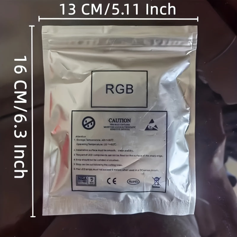 200.79 英吋/397.64 英吋/602.36 英吋/卷，12V 柔性贴片 5050 RGB LED 灯条，4PINs LED 胶带，多色，灯条。 （不含电源转接器、条形控制器）