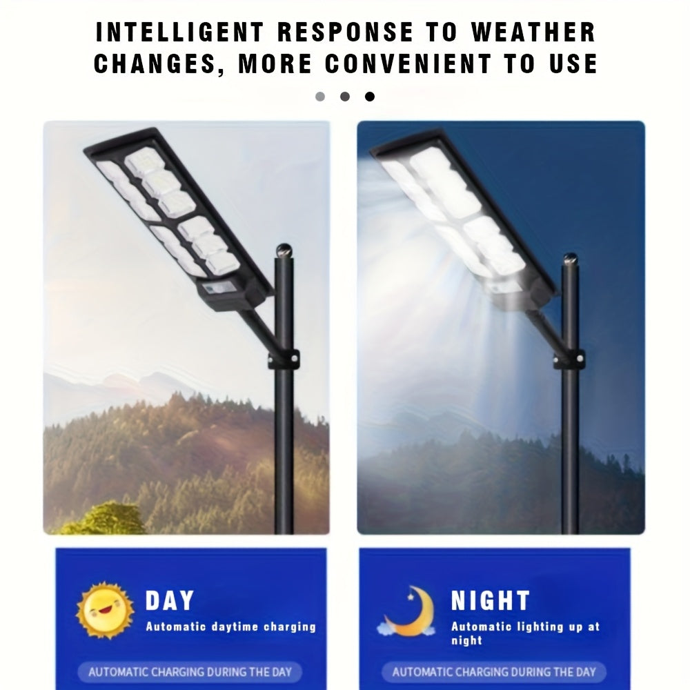 2 Pack / 1 Pack - Super Bright LED Solar Street Light, Outdoor Courtyard Light, Exterior Lighting with Motion Sensor - Perfect for Outdoor Streets, Commercial Parking Lot Lighting, Outdoor Sports Courts