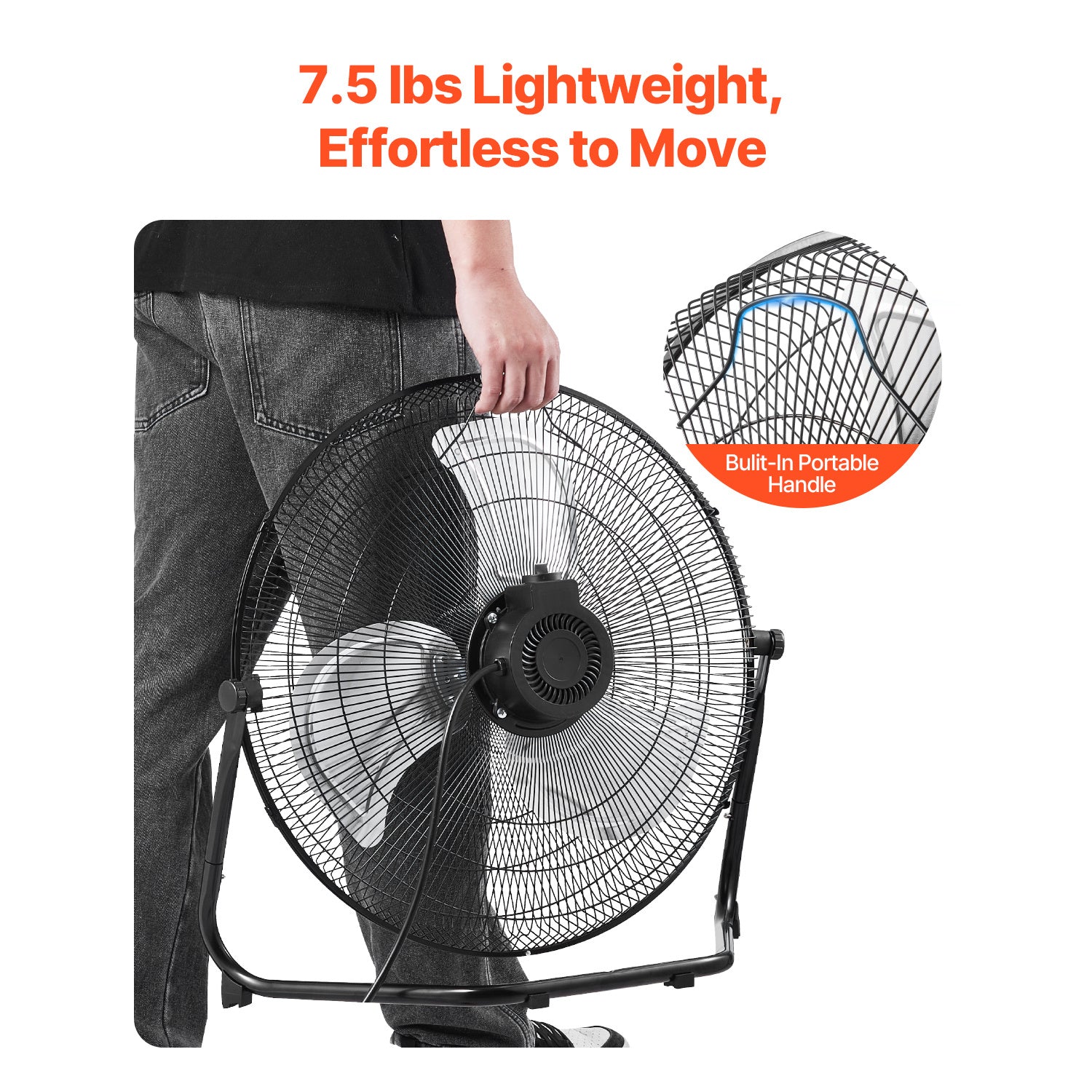 VEVOR 14-20 Inch Floor Fan, 3 Speed, 360° Adjustable Tilt, High Speed Industrial Fan, 1/2 Pack
