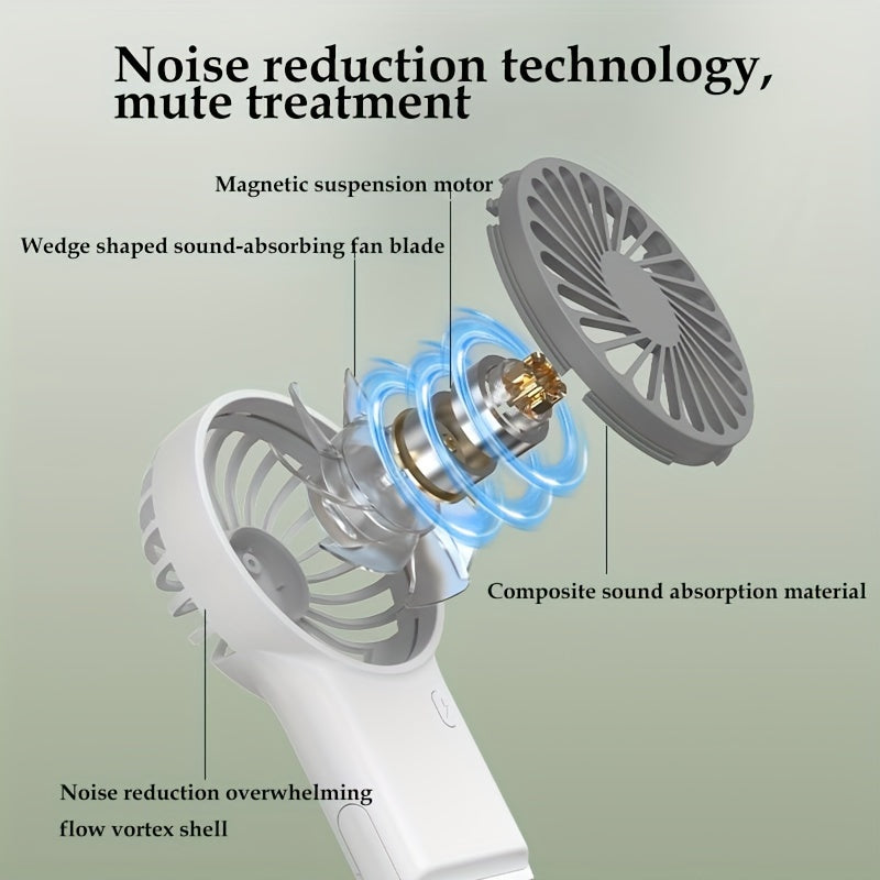 Handheld Foldable Desktop USB Charging Mini Fan, Simple Portable Quiet Personal Cooling Fan
