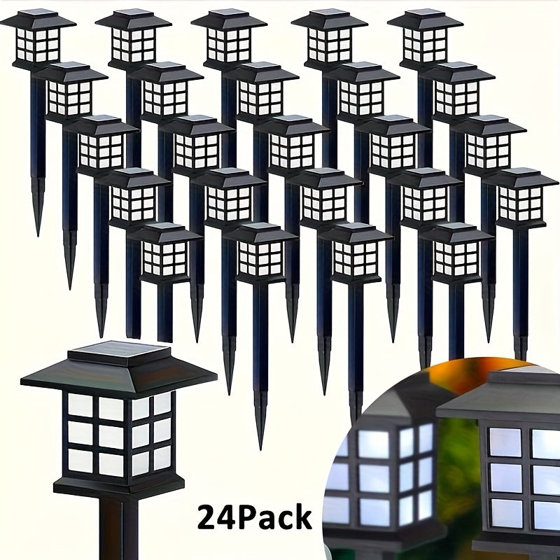 24/12/6 Pack LED High Quality Solar Lights, Suitable for Outdoor, Christmas Decoration, Illuminating Your Garden, Landscape, Pathway, Yard, Patio and Driveway Lighting (White/Warm/Color Light)