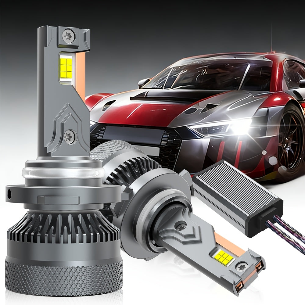 2-Pack - H11/H7/H4/H1, 9005/9006/9012 LED Headlight Combo Bulbs | High/Low Beam Integrated, 6500K Super White High Brightness, 40000 Lumens, Universal Car Headlight, No Battery Needed