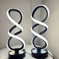 1/2-pack spiral LED table lamp, dimmable modern push-button control desk light, 10-level brightness adjustment, metal power supply, suitable for bedrooms, living rooms, offices and other indoor spaces, excellent home decoration