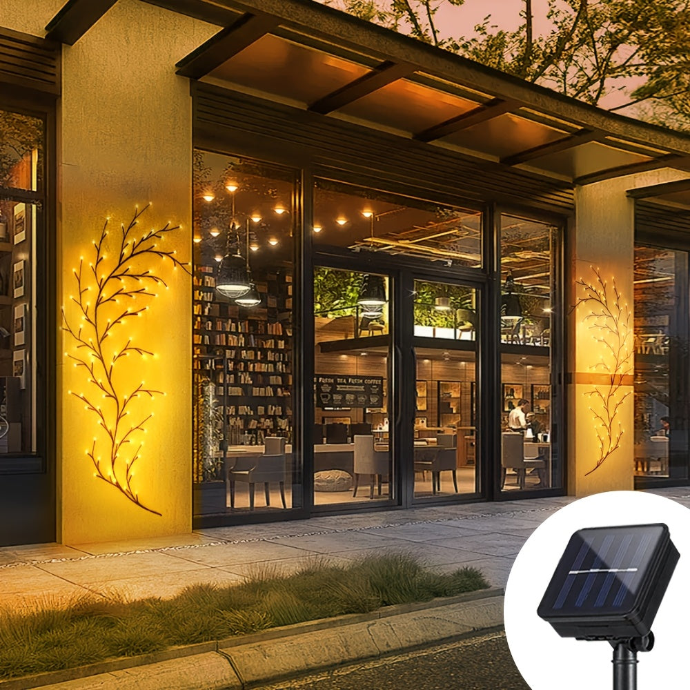 1包太阳能柳树藤商业装饰灯，8种模式，IP44，72/96 LED，商业照明街道和区域照明，适用于购物中心、公园、节日婚礼、咖啡馆、酒店、餐厅装饰