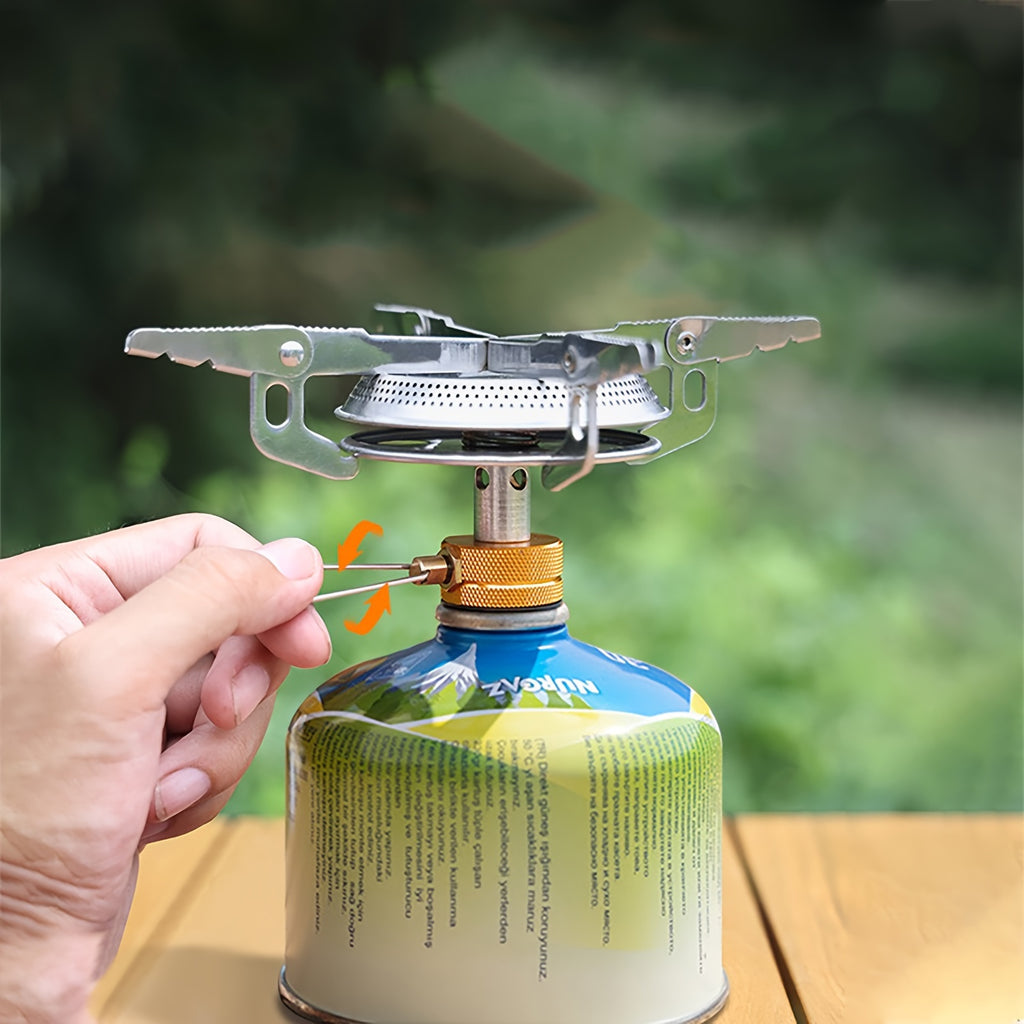 Portable Camping Stove, Compatible with Isobutane Fuel, Ideal for Outdoor Camping, BBQ and Hiking