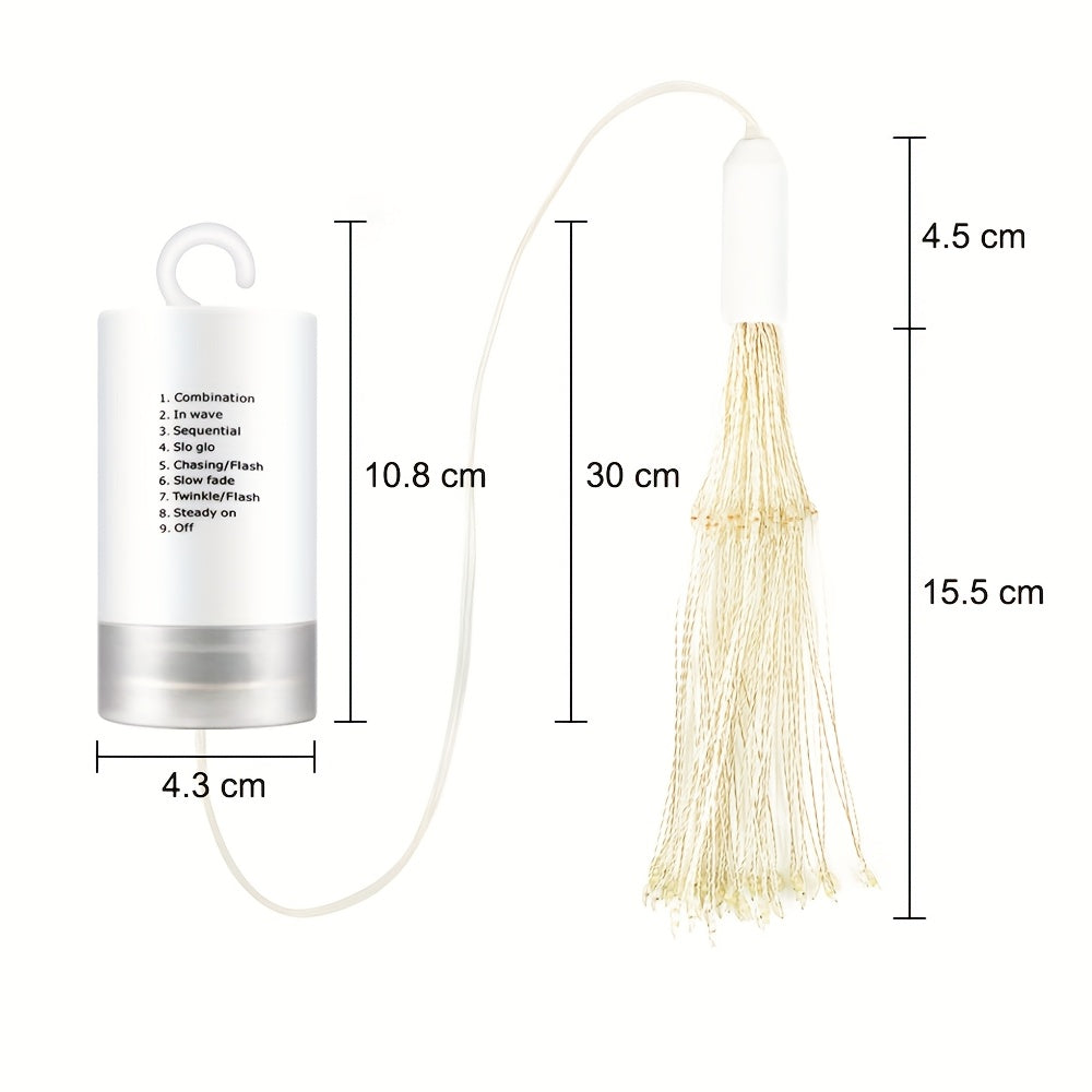 200 LED Starburst Sphere Light, Firework Light Battery Powered Tent Pendant Light Remote Control Waterproof Hanging Light, Perfect for Garden Courtyard Porch Christmas Party Home Decoration Warm White Light