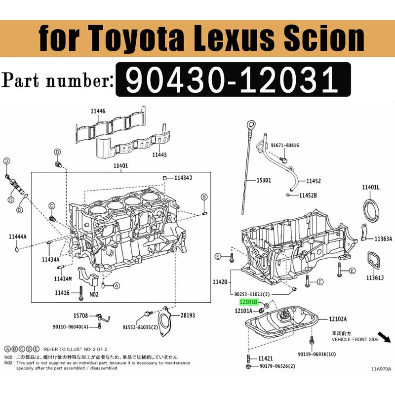 Toyota Lexus Aluminum Oil Drain Bolt Gasket 90430-12031 Compression-Type Oil Pan Seal Ring, Fits Camry Corolla RAV4, Essential Consumable for Oil Change