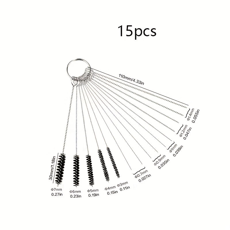 Carburetor Cleaning Tool Kit, Includes 10 Cleaning Needles and 5 Brushes