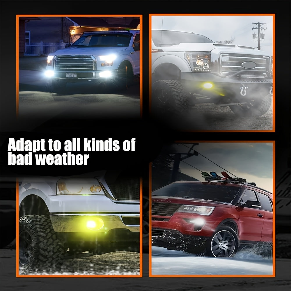 2 LED Fog Lights 880/881-QL025, 8000 Lumens, 6000K/3000K, Stylish Bulb Design, High Brightness Bulbs, Durable Auto Parts, Car Accessories, New Upgraded CSP Chip Design LED Plug-and-Play Bulbs, Stylish Bulb Design