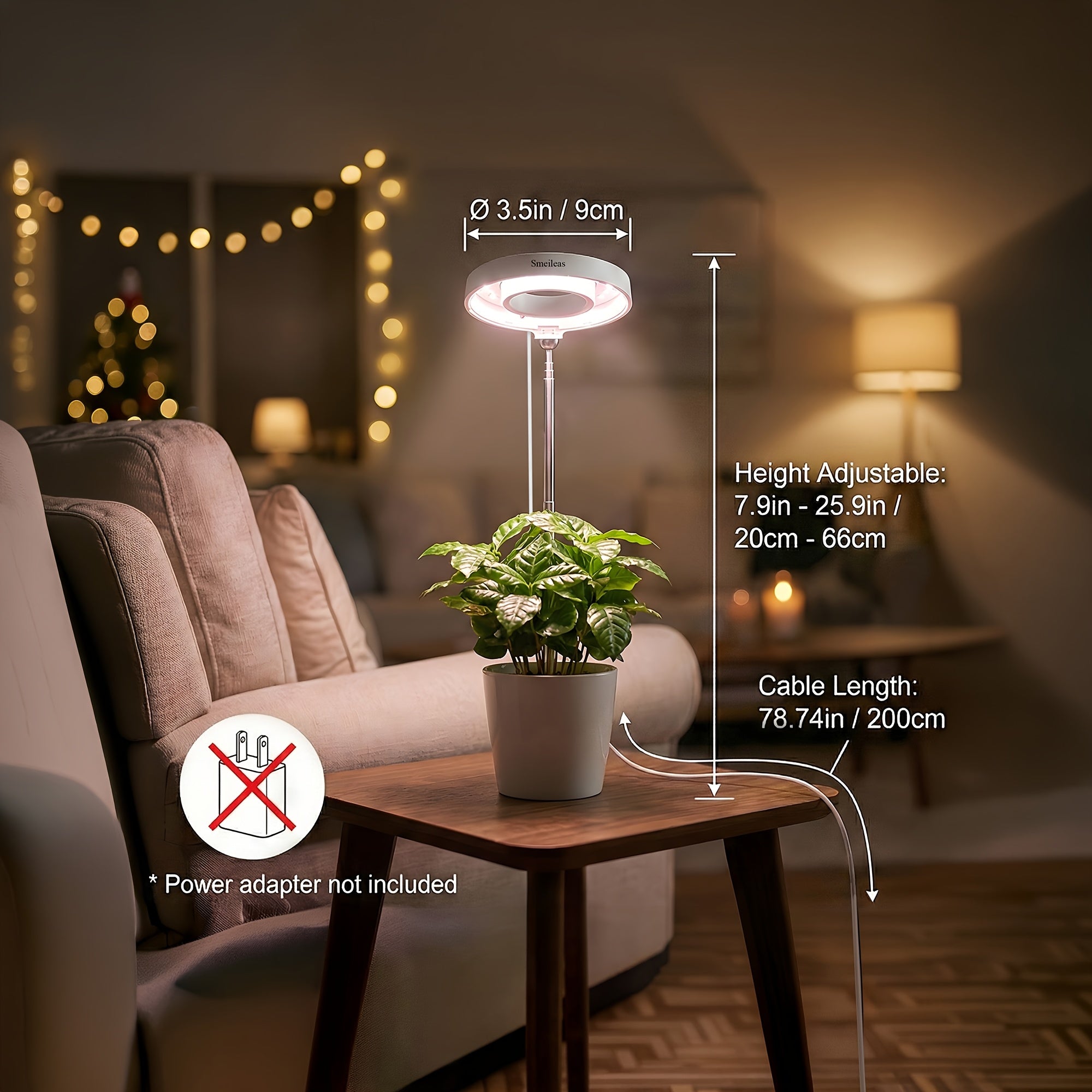 3Pcs Indoor Sunlike Plant Grow Light, Full Spectrum 720° Magnetic Rotatable LED Plant Lamp, 3/6/9H Timer, Dimmable & Height Adjustable, Ideal for Ecological Tank & Decoration, White Version