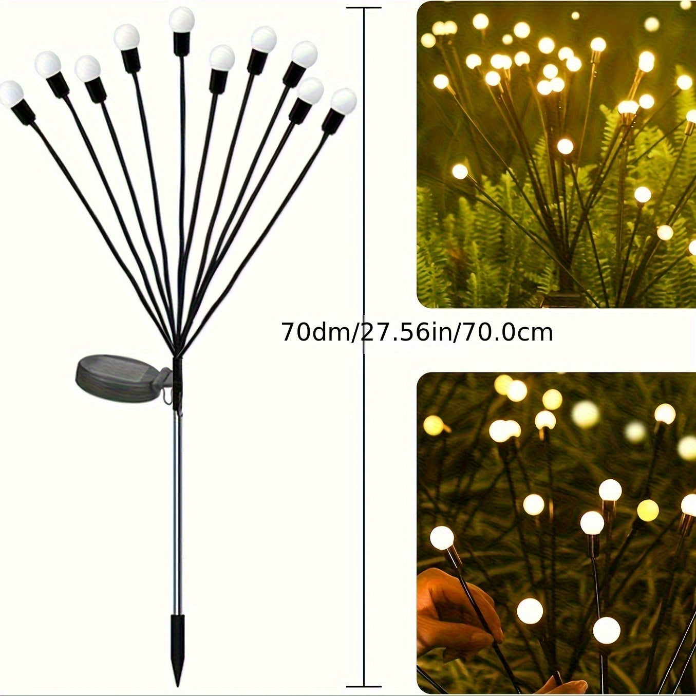 40/20/10 LED Solar Firefly Light Outdoor Solar Lighting LED Garden Decoration 8 Modes Adjustable Cafe Decoration Park Decoration Commercial Lighting Landscape Lawn Path Decoration Light Up Your Garden Halloween Decoration