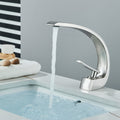 Single Handle Mixer Faucet for Bathroom Sink - Waterfall Design, Hot & Cold Water, Includes 2 US Standard 9/16" Hoses - Available in Matte Black, Brushed Nickel & Polished Chrome