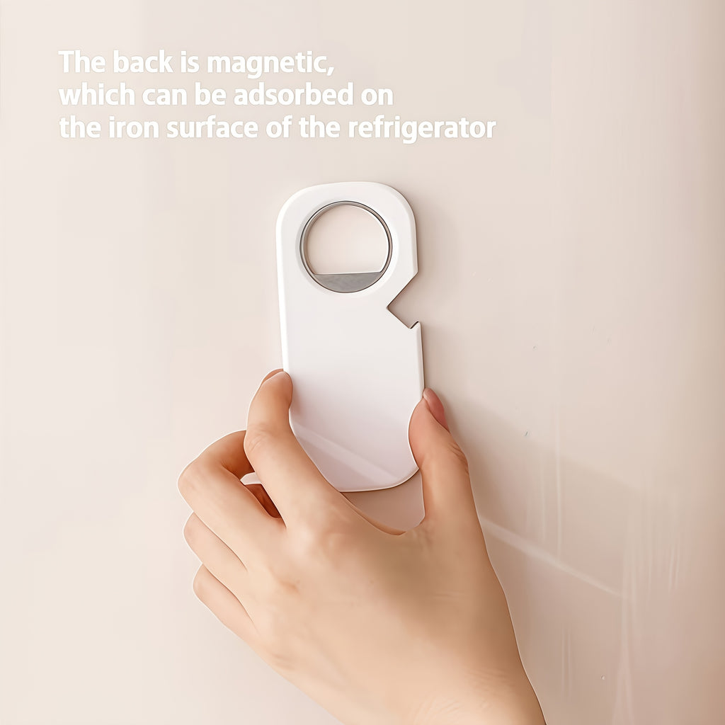 Stainless Steel Bottle Opener - 3-in-1 Jar Lid Opener Tool, Household Kitchen Can & Beer Bottle Cap Opener, Non-Slip & Effort-Saving