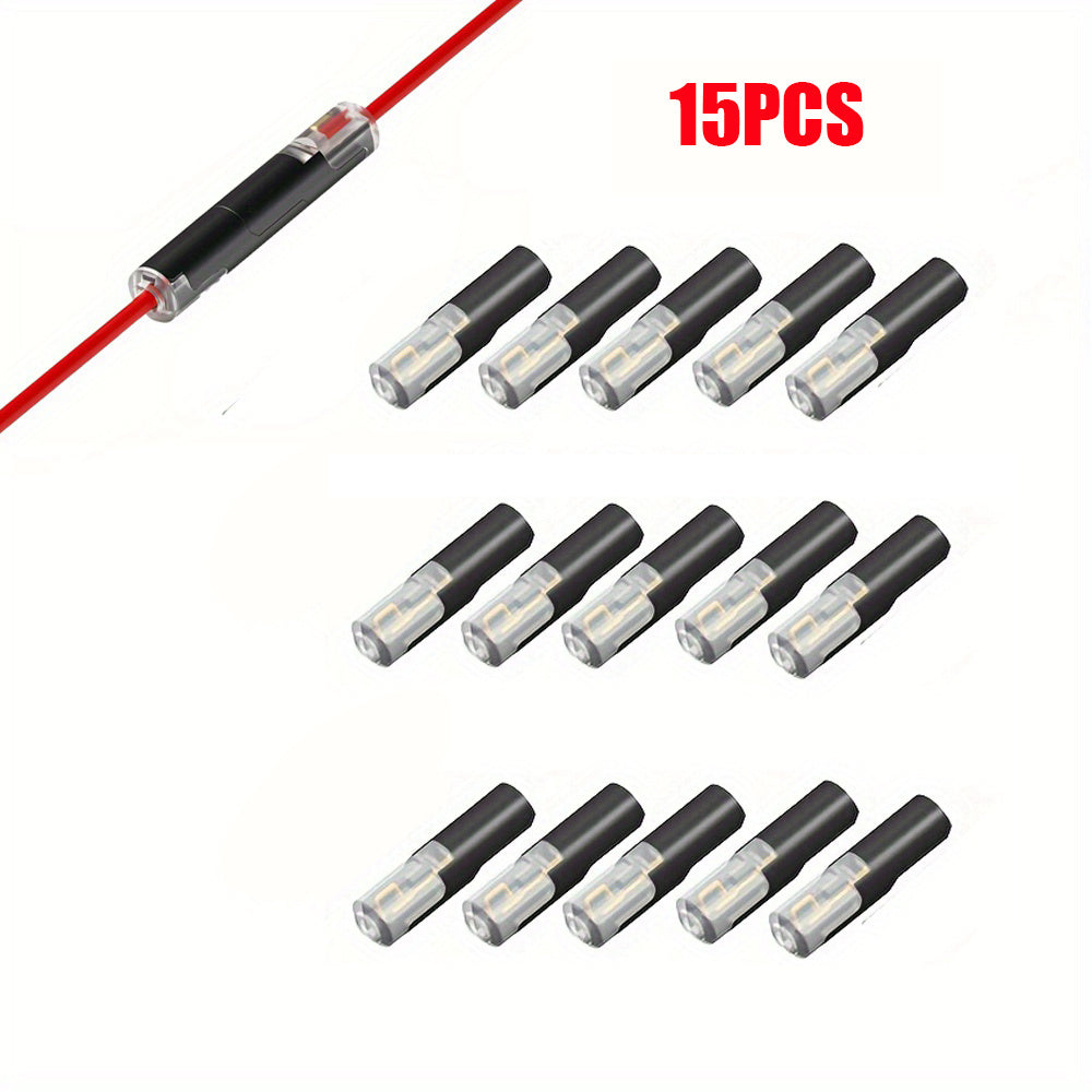 Black Terminals, 15/30/75PCS Pluggable Universal Quick Splice Connectors, Solderless & Stripless Quick Terminal Connection