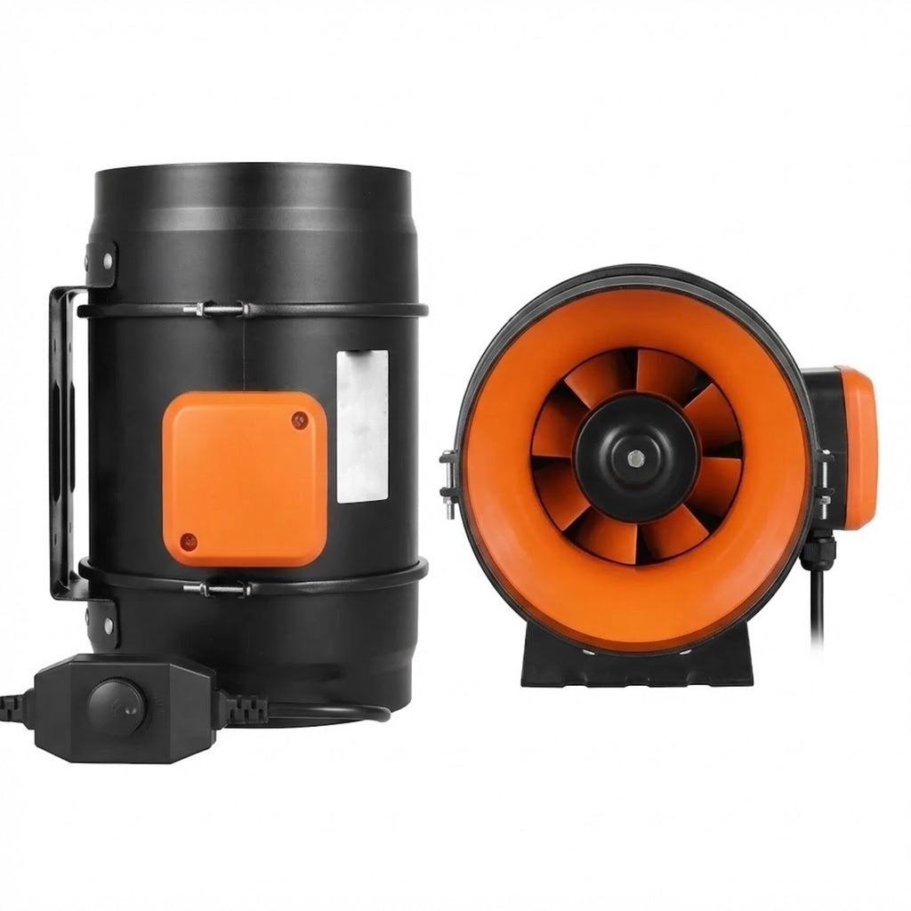 8 Inch 750 CFM Inline Axial Duct Fan, Quiet AC Motor Ventilation Exhaust Fan with Variable Speed Controller, Premium Choice for Grow Tent, Hydroponics, Cooling & Boosting