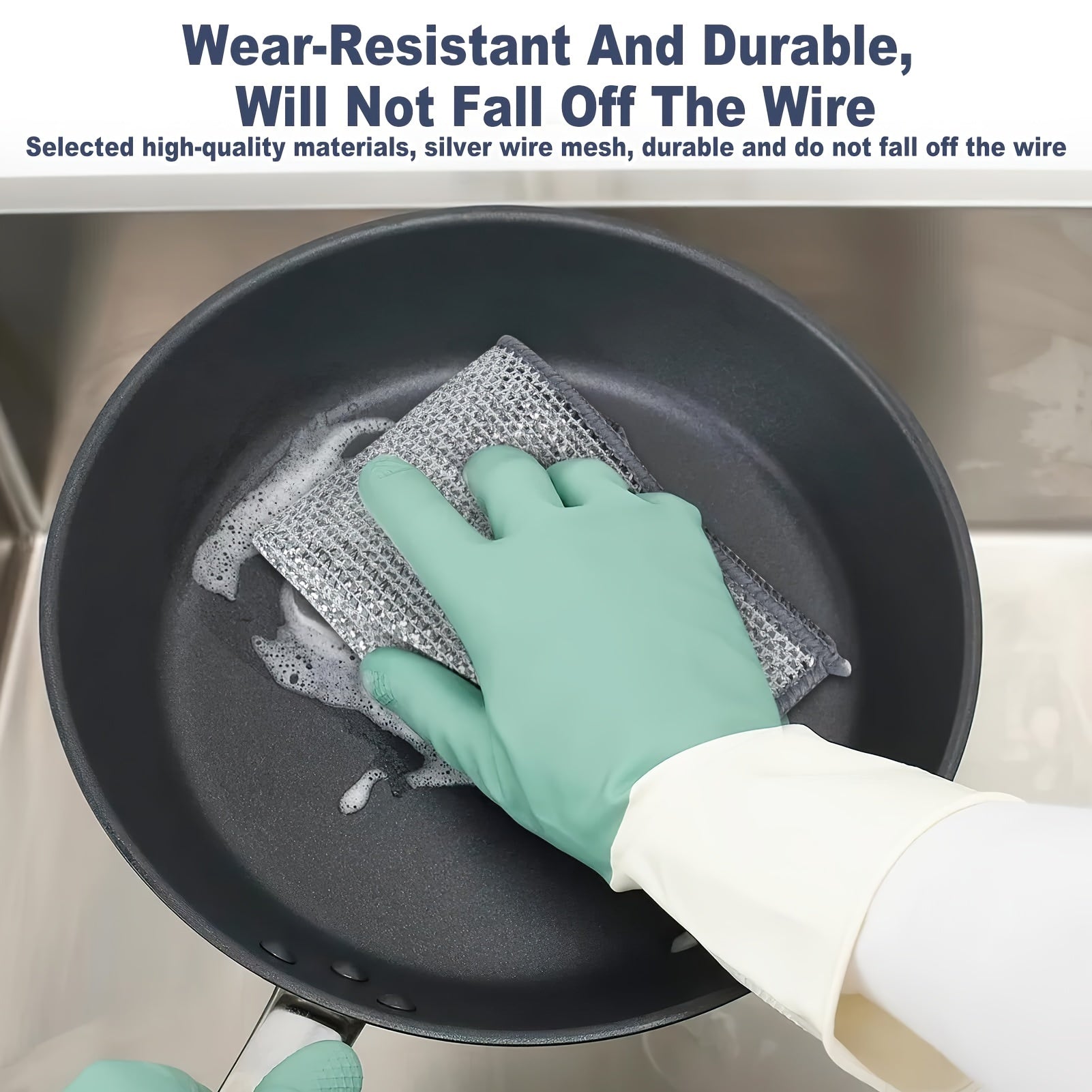 3/5/7Pcs Steel Wire Mesh Dishcloth, Metal Scouring Pad, Steel Wool Alternative, Household Cleaning Cloth, Oil-proof Mesh Rag, Kitchen Stove and Cookware Cleaning Tool, Essential Kitchen Supplies