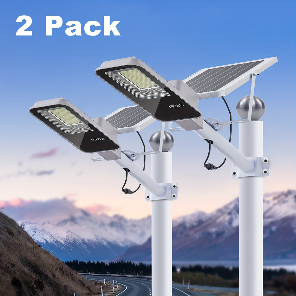 Solar Street Light Outdoor, Dusk-to-Dawn Solar Parking Lot Light with Light Sensor Mode, Solar Light for Outdoor, Backyard, Garage, Barn, Garden, 4/2/1 Pack