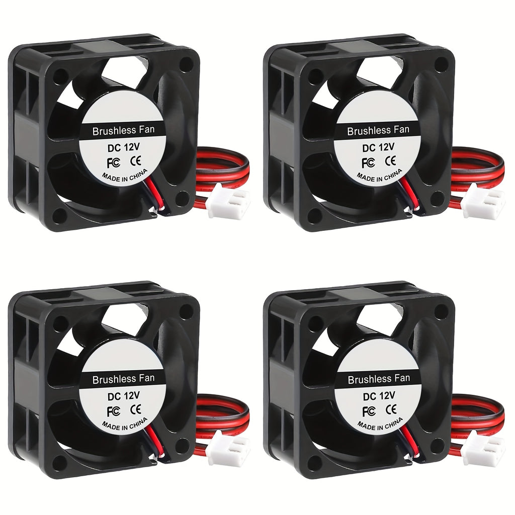 4Pcs 40mm Brushless Cooling Fan 40mm×40mm×20mm DC 12V 24V 2Pin 4020 Extruder Hot End Cooling Fan 3D Printer Accessories Parts