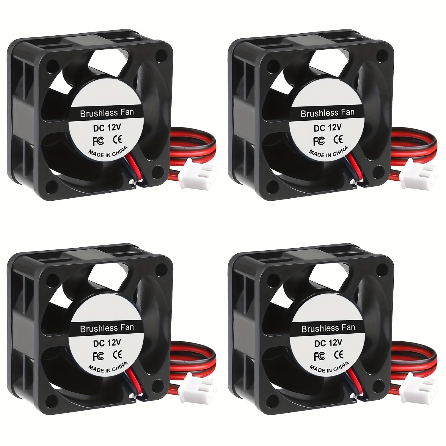 4Pcs 40mm Brushless Cooling Fan 40mm×40mm×20mm DC 12V 24V 2Pin 4020 Extruder Hot End Cooling Fan 3D Printer Accessories Parts