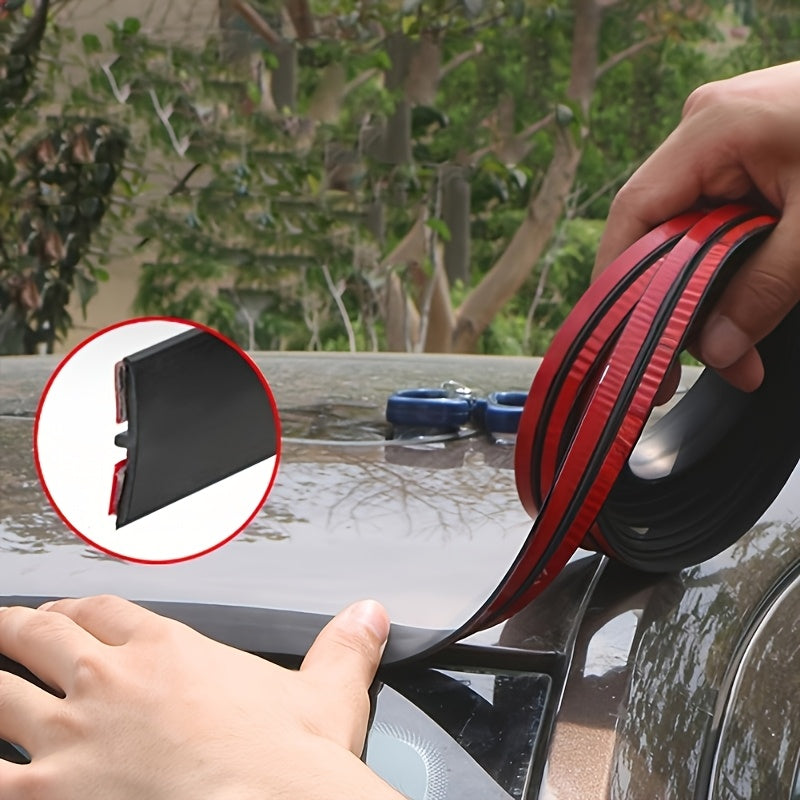 T-Shape Waterproof Rubber Seal Strip, 200cm – Durable ABS Auto Weatherstrip Sealant, for Sunroof & Rear Windshield, Universal Fit for Most Vehicles, Front Position