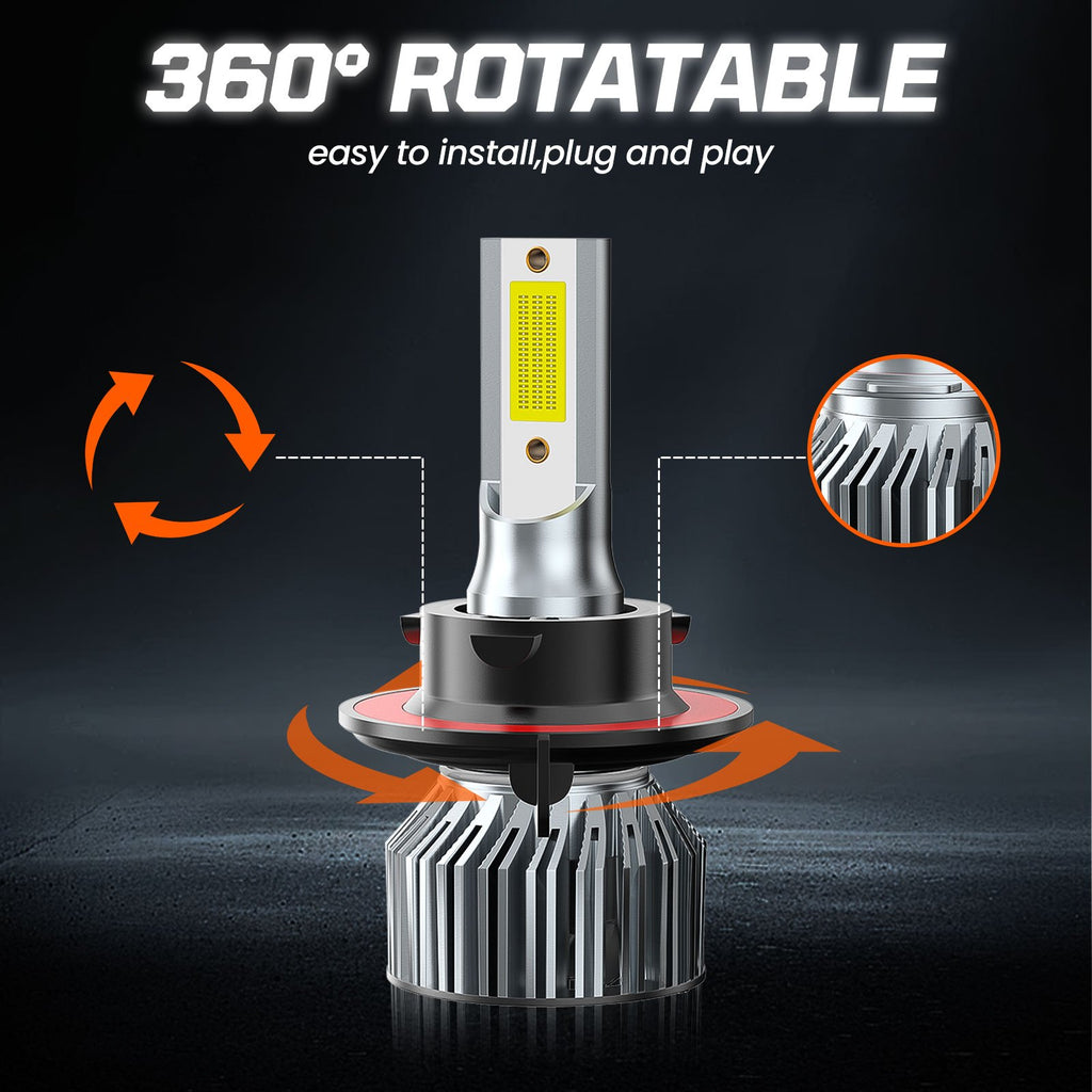 9008 H13 TXBILMOO 2-Pack Combo LED Headlight Bulbs High/Low Beam Set Bright White 10000 Lumens