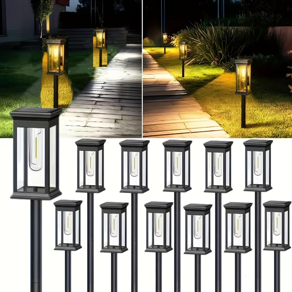 12/8 Outdoor Solar Channel Light, Warm Light LED Courtyard Lawn Sidewalk Decorative Bright Light, Solar Outdoor Lighting Lamp