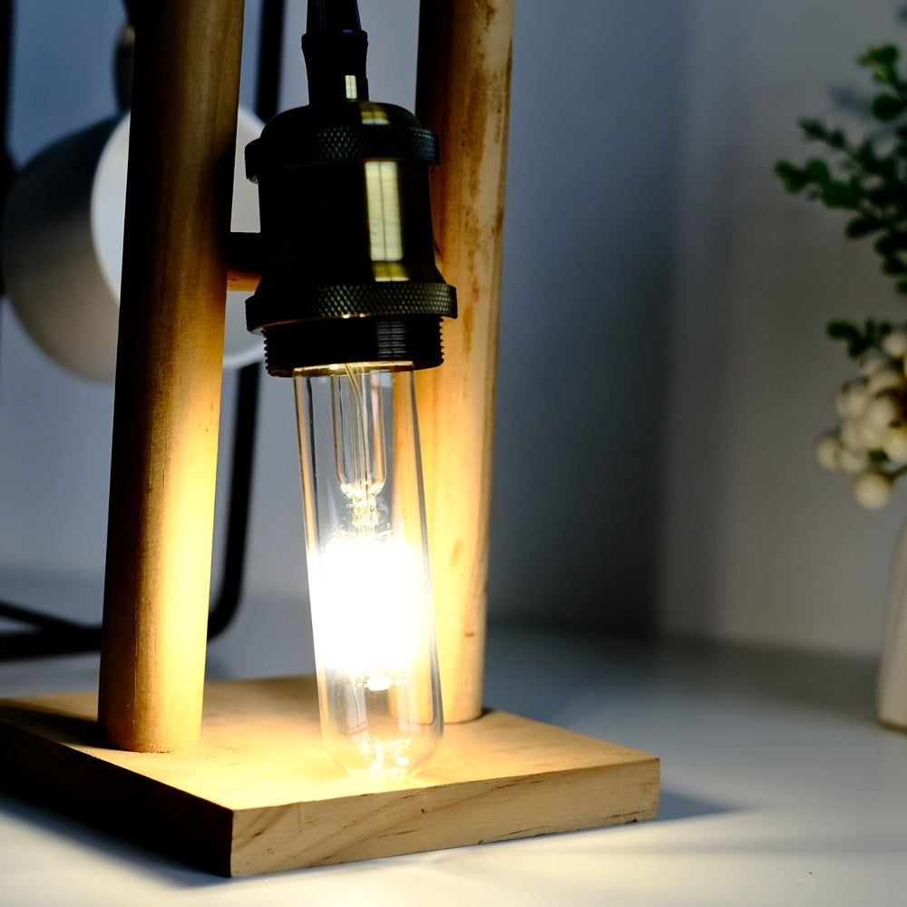 2PCS, decorative Edison LED filament bulb, T28 tubular LED bulb 120V 4W E26 base 4000K neutral white light clear glass bulb non-dimmable, test tube bulb