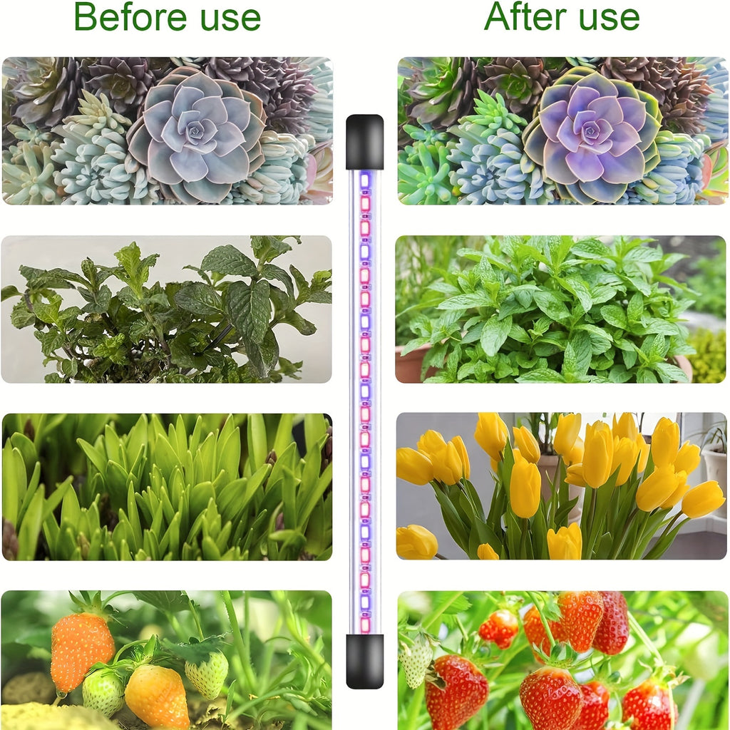 Indoor Plant Grow Light 5-Head Red Blue White Full Spectrum Grow Lamp, 29-61 Inch Adjustable Tripod Stand, Indoor Grow Light with Remote Control & Auto On/Off Timer, Wireless Remote Wired Light
