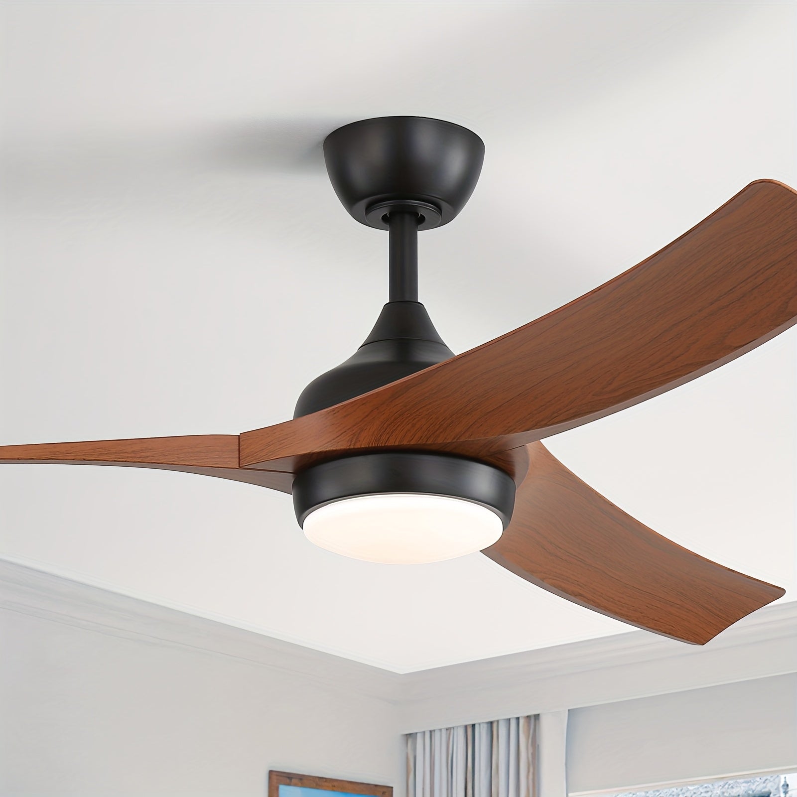Sofucor Modern Ceiling Fan with Light, 52 Inch, Remote Control, 3 ABS Blades, 3 Color Options, 1/4/8 Hour Timer, 6 Speed Settings, Bright Ceiling Light, for Bedroom, Living Room, Indoor Outdoor