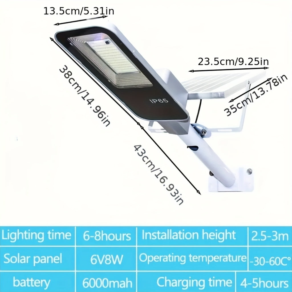 300 High-Brightness High-Efficiency Solar Street Light, Outdoor Parking Lot Light, Commercial Dusk-to-Dawn Motion Sensor Floodlight, High-Brightness LED Beads, Monocrystalline Silicon Solar Panel, Lithium Iron Phosphate Battery
