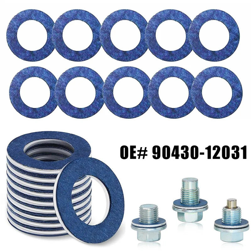 Toyota Lexus Aluminum Oil Drain Bolt Gasket 90430-12031 Compression-Type Oil Pan Seal Ring, Fits Camry Corolla RAV4, Essential Consumable for Oil Change