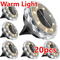 20 Pack Solar Ground Light Outdoor Waterproof Landscape Lighting, Stainless Steel Decorative Ground Light for Courtyard Path Lawn Garden Patio Driveway Walkway (Cool & Warm White Light), Garden Decoration, Path Lighting