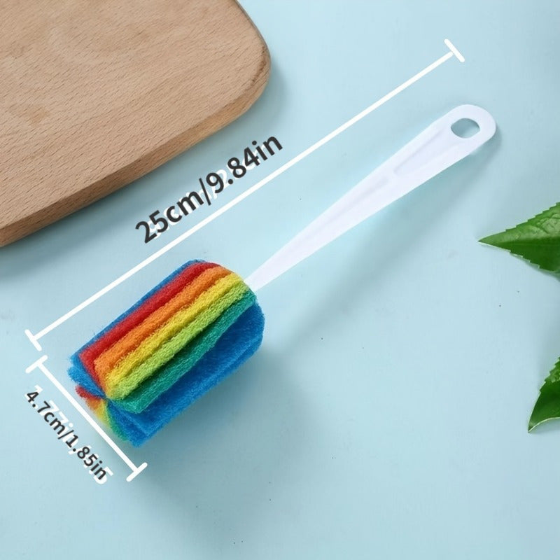 1PC Hanging Multicolor Kitchen Bottle Cleaning Brush, Long Handle Cup & Baby Bottle Brush, Hardened Bristles Effective Stain Removal, Durable Design