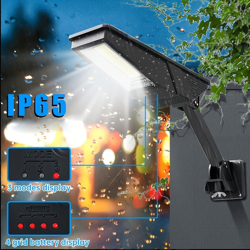 138 LED Solar Light with Remote Control, 3 Working Modes, Solar Street Light, Super Bright Outdoor IP65 Garden Solar Wall Light, Sensor Solar Light