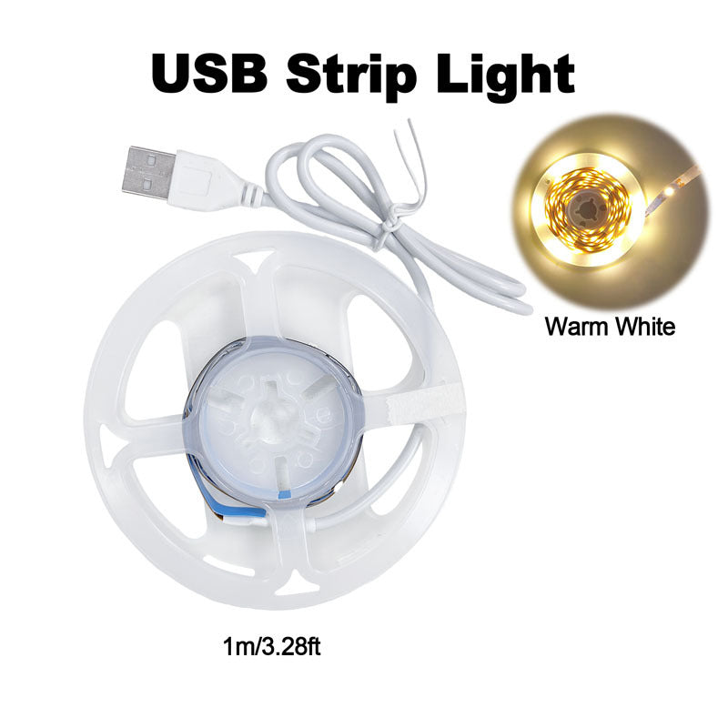 USB LED燈條，冷白光和暖白光 - 長度可選，簡易安裝，打造舒適臥室、充滿活力的客廳、現代廚房和創新辦公室