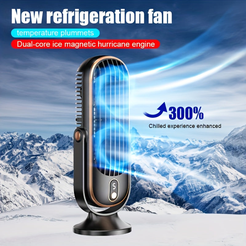 Portable Air Conditioner & Cooling Fan - Dual Motor, 5 Speeds, 720° Surround Cooling Fan | Ultra-Quiet USB Desktop Fan, Ideal for Home, Office, Bedroom, Travel, Camping, RV & Outdoor | Perfect Valentine’s Day & Christmas Gift for Family