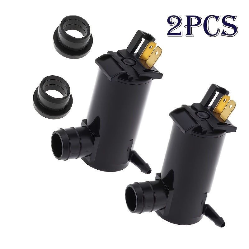 2pcs 12V Windshield Washer Pump - Heavy Duty OEM Replacement (38410/98510/38512), Easy to Install, Compatible with Toyota, Honda, Mazda, Kia, Hyundai, Ford, SUV, Sedan - Auto Parts, Repair Accessories, Compact Design