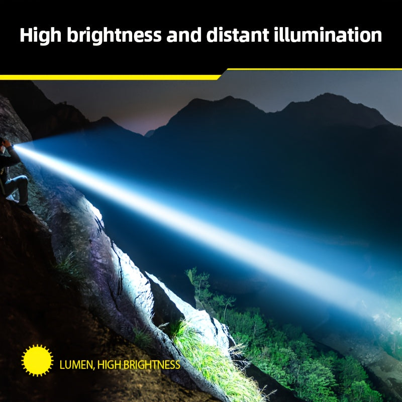 Philips 2243 High-Power LED Flashlight, 3000mAh Lithium Battery, Type-C Direct Charging, Aluminum Alloy Body, Ideal for Camping, Fishing, Hiking, Exploration, Work & Durable Outdoor Use