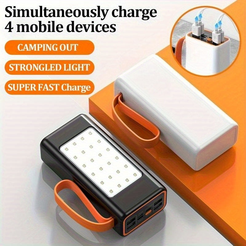 58800mAh Two-Way Fast Charging Power Bank with LED Neon Flashlight, Large Capacity Portable Bidirectional Mobile Power Source External Tito C Compatible with Smart Phones, for iPhone, for iPad, for Samsung Most Smart Devices, USB-C, USB-A, USB-B
