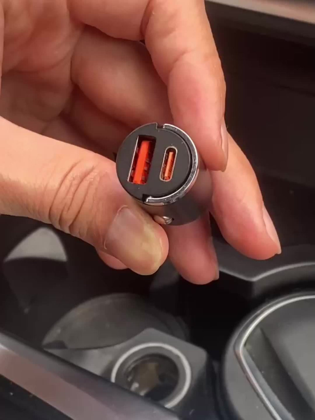 Beimingsi Metal Vehicle-mounted Charger - Concealed Ultra-fast Charging Flash Charging Mini Ring-shaped Fast Charging Head Suitable for Fast Charging Of Mobile Phones