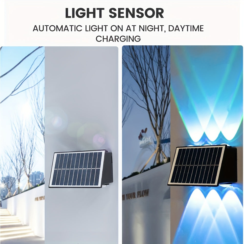 One-Piece Solar Wall Light, Colorful Wall Light, Outdoor Wall Light, Wall Washer Light, Ambient Light, Outdoor Courtyard Light, Suitable for Courtyard, Villa, Exterior Wall, Balcony, Outdoor Decorative Light