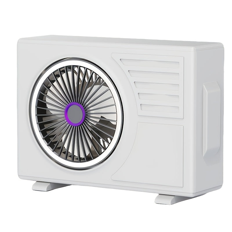 Portable Desktop Cooling Fan, Desktop Air Circulation Fan, 5 Speed Levels, USB Type-C Rechargeable, Quiet Personal Fan for Home, Office, Bedroom and Outdoor Use
