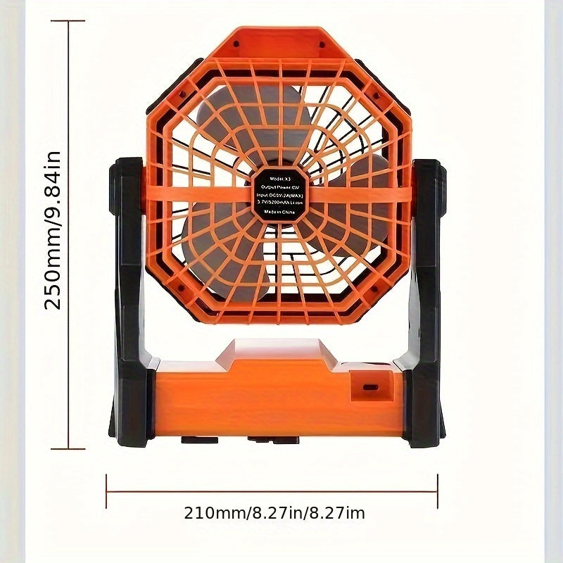 New Arrival Popular Outdoor Autumn Camping Fan, LED Light Fan with Adjustable Brightness, Portable Hanging Fan for Camping Tent Picnic Party Car Pet Kennel, USB Rechargeable Large Capacity Long Lasting Battery, Ideal Practical Festival Gift