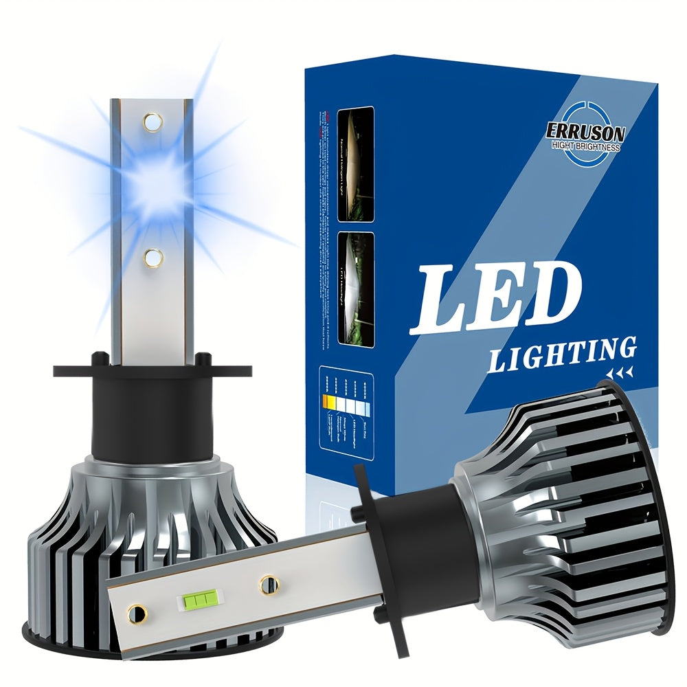 Erruson 2-Pack Dazzling Car Bulbs 9005/HB3 9006/HB4 H11 H4 H7 H1 High/Low Beam Dual-Use Turbo Light, 30000 Lumens 300W 3000K/4300K/6000K/8000K/25000K Car Light, 700% Brightness