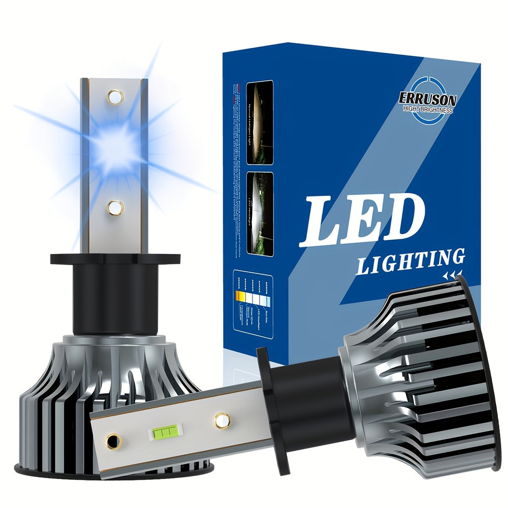 Erruson 2-Pack Dazzling Car Bulbs 9005/HB3 9006/HB4 H11 H4 H7 H1 High/Low Beam Dual-Use Turbo Light, 30000 Lumens 300W 3000K/4300K/6000K/8000K/25000K Car Light, 700% Brightness