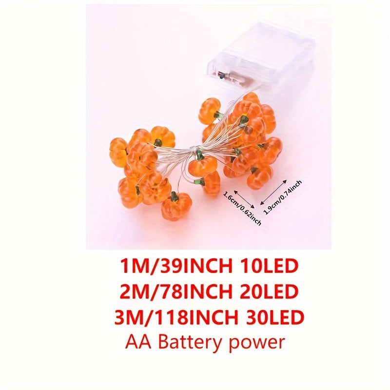 【燈籠】南瓜造型串燈 電池供電 銅線燈 適用於節慶裝飾 室內裝飾