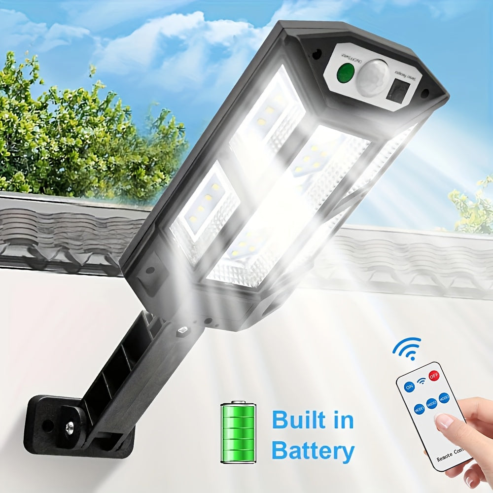 1 Piece Super Bright Outdoor Solar Motion Light, Smart Outdoor Garden Street Light, with 43 LED Street Light, 6500K, Portable Solar Security Light with Remote Control, Perfect for Courtyard, Garage, Garden